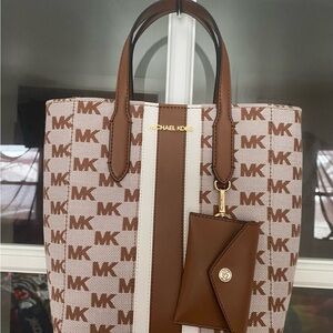 Michael Kors Tan and Cream Logo Tote